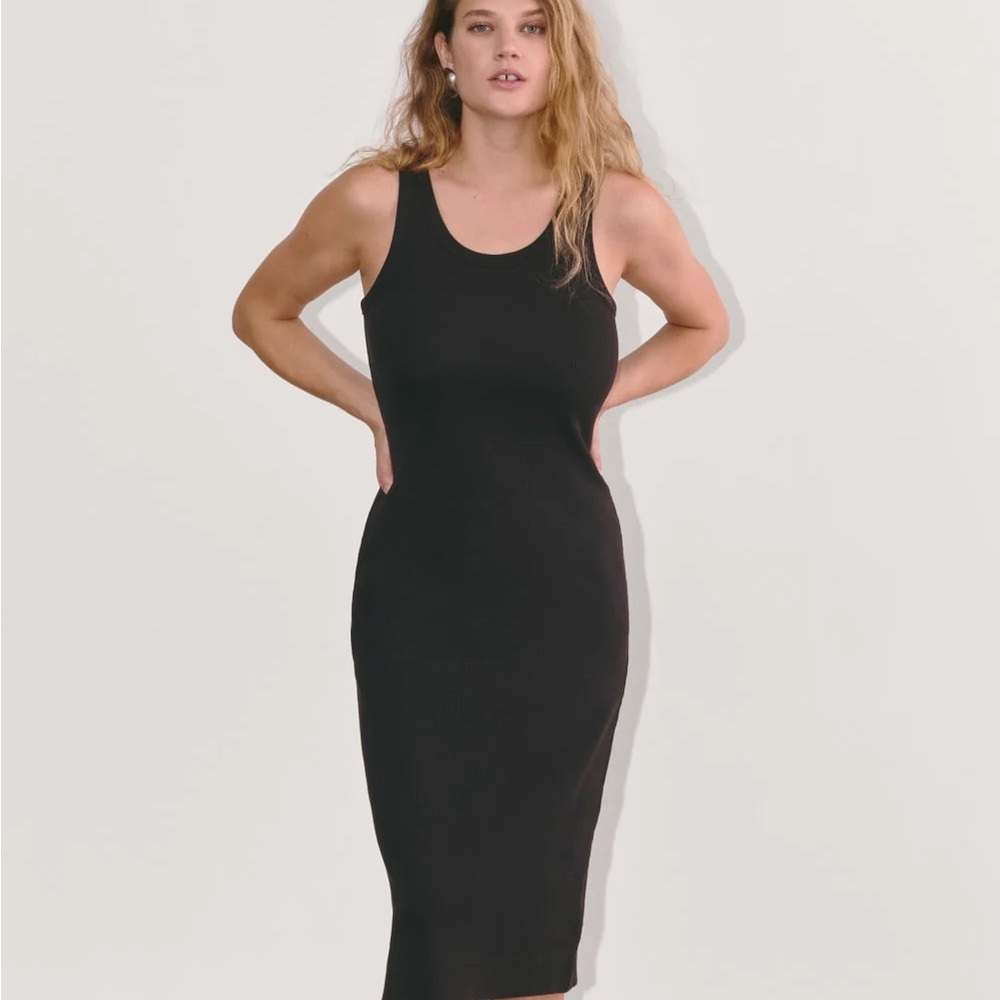 Everlane Black Sleeveless Bodycon Midi Dress